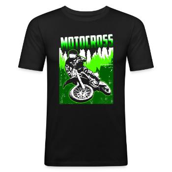 Motocross - Men's Slim Fit T-Shirt - black - Front - Nik (191cm)