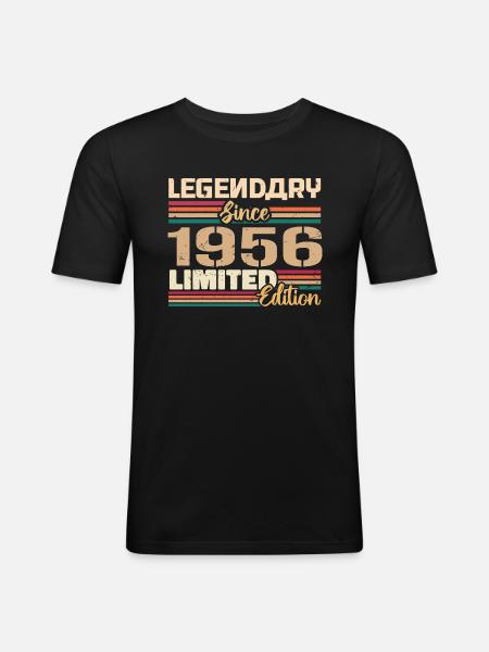 1956 Årgang 1956 Fødselsdag født i 1956 - Herre Slim Fit T-Shirt - sort