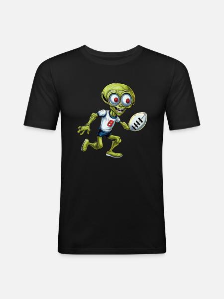 Rugby Alien - Men's Slim Fit T-Shirt - black
