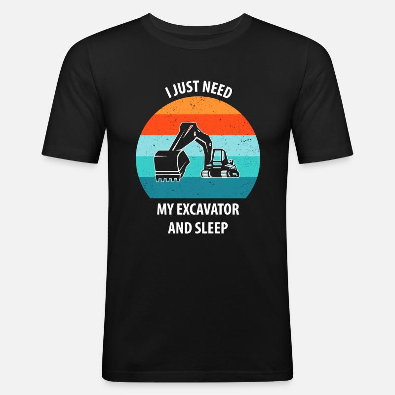 Bagger Baggerfahrer Baggerwagen - Männer Slim Fit T-Shirt - Schwarz