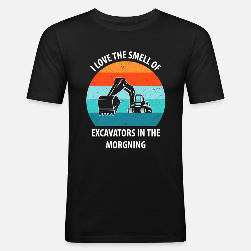 Bagger Baggerfahrer Baggerwagen - Männer Slim Fit T-Shirt - Schwarz