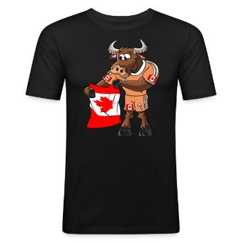 Canadian Fan Taurus - Men's Slim Fit T-Shirt - black - Front - Nik (191cm)
