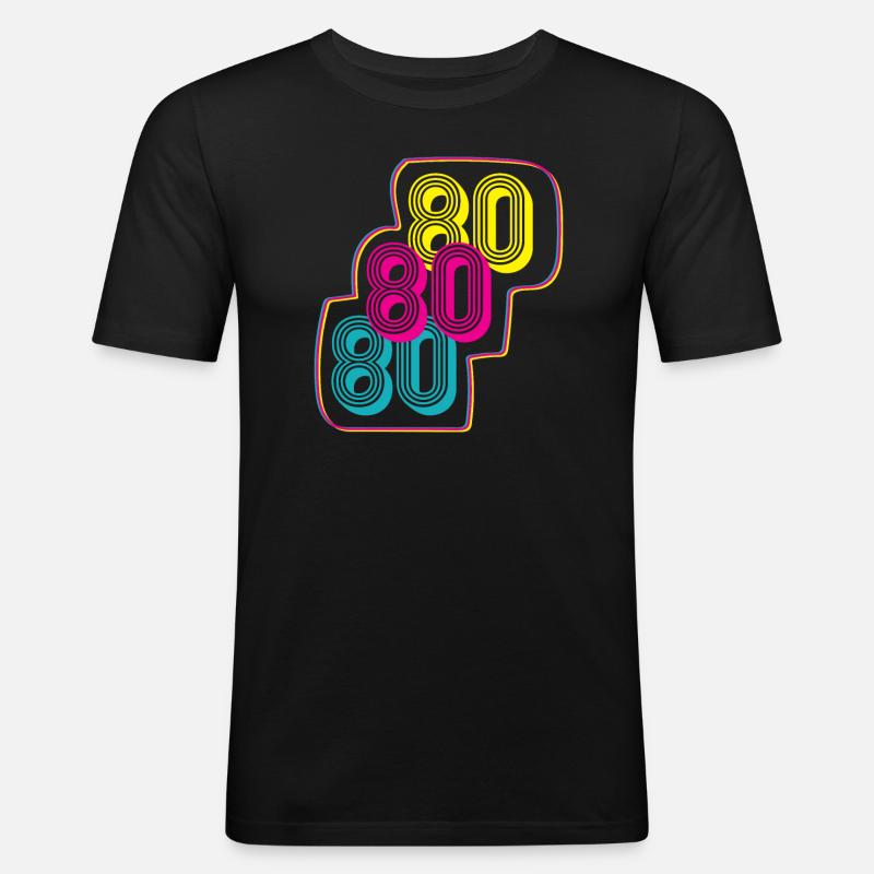 80 80 80 - Männer Slim Fit T-Shirt - Schwarz