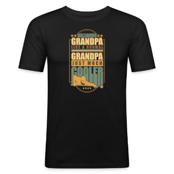 Billardspieler Opa Geschenke Snooker Großvater - Männer Slim Fit T-Shirt - Schwarz - Vorne - Nik (191cm)