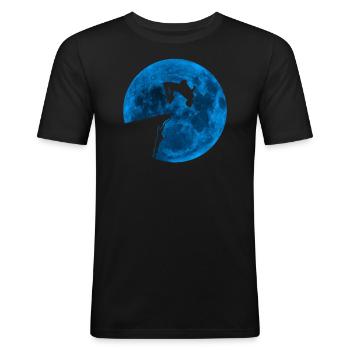 Backflip Klippenspringen Hobby Mond Backflip - Männer Slim Fit T-Shirt - Schwarz - Vorne - Nik (191cm)