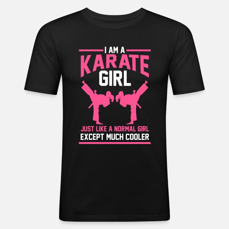 Karate Mädchen Geschenk - Männer Slim Fit T-Shirt - Schwarz