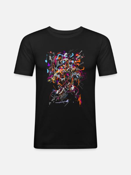Abstrakt - Männer Slim Fit T-Shirt - Schwarz