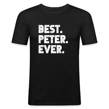 Beste Peter aller Zeiten Beliebte Geburtsnamen Peter Kostüm - Männer Slim Fit T-Shirt - Schwarz - Vorne - Nik (191cm)