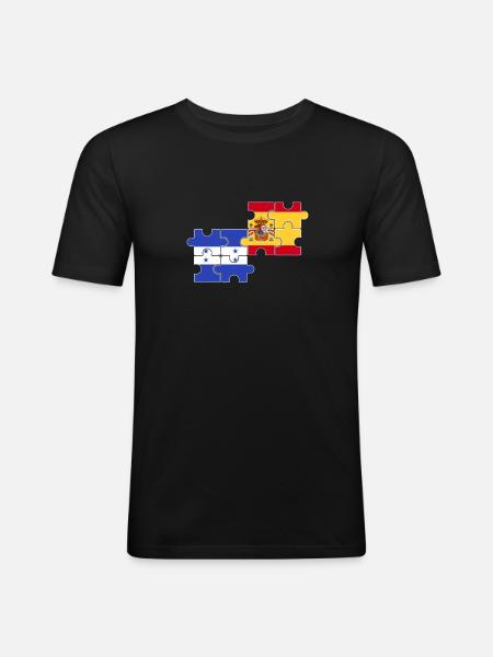 Honduras Spain Flag Spaniards Hondurans - Men's Slim Fit T-Shirt - black