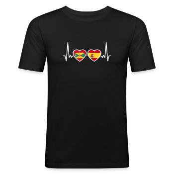 Grenada Spain Heartbeat Flag Grenader - Men's Slim Fit T-Shirt - black - Front - Nik (191cm)