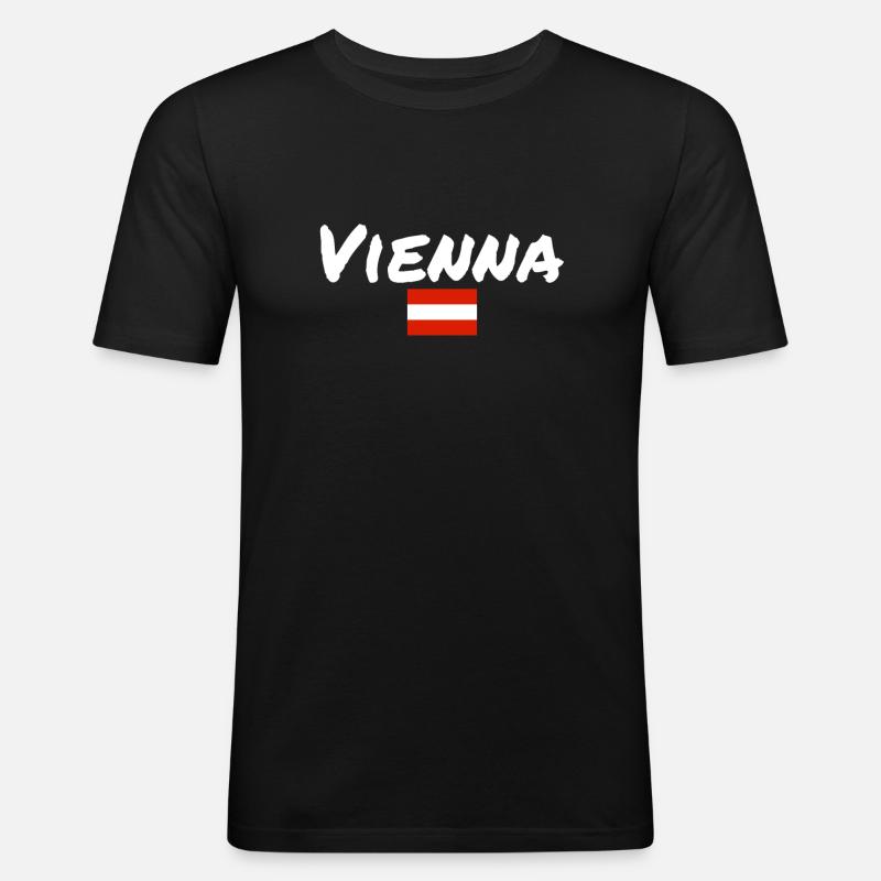Vienna Austria Austrian Flag - Men's Slim Fit T-Shirt - black