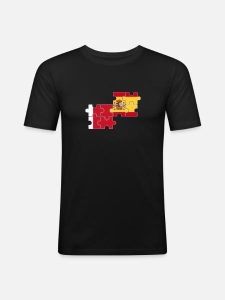 Dubai Spain Flag Spanish Dubaier - Men's Slim Fit T-Shirt - black