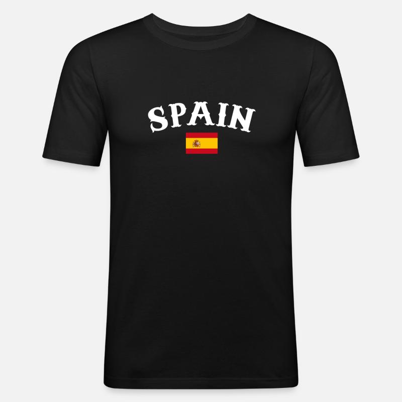 Espagne Espagne Drapeau espagnol Espagnols - T-shirt près du corps Homme - noir