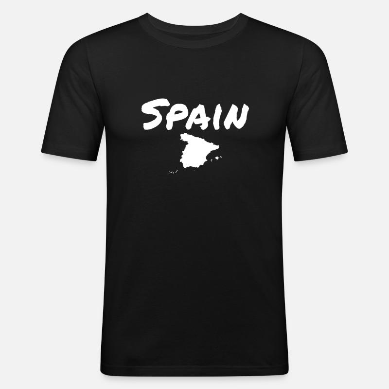 Spain Spanien Karte Spanische Spanier - Männer Slim Fit T-Shirt - Schwarz