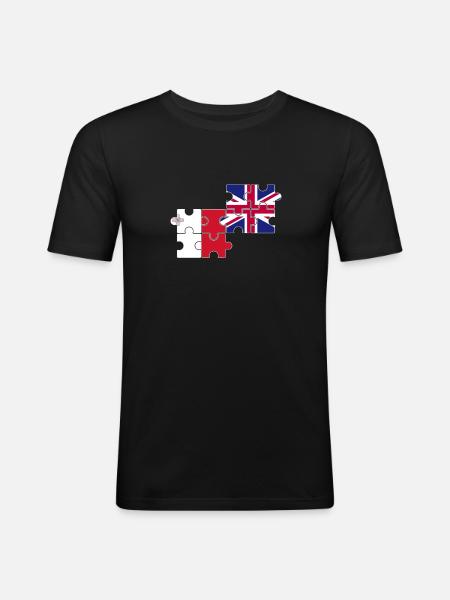 Malta UK Flag British Maltese - Men's Slim Fit T-Shirt - black