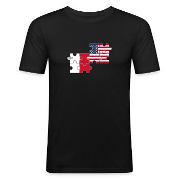 Malta, USA, flag, American, Maltese - Men's Slim Fit T-Shirt - black - Front - Nik (191cm)