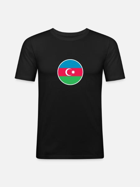 Azerbaijan Azerbaijan Flag - Men's Slim Fit T-Shirt - black