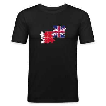 Bahrain UK Flagge Britischer Bahraini - Männer Slim Fit T-Shirt - Schwarz - Vorne - Nik (191cm)