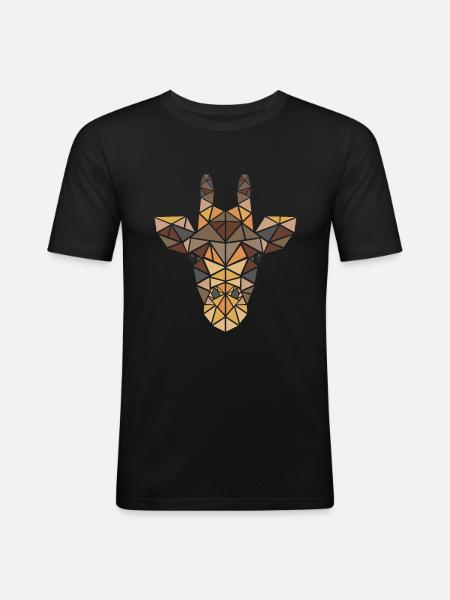 Giraffe - Big 5 - Geometric - Gift - Men's Slim Fit T-Shirt - black