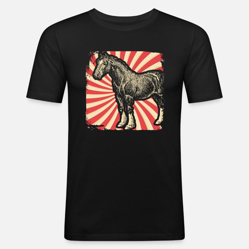 Pferd Pferderasse Clydesdale - Männer Slim Fit T-Shirt - Schwarz