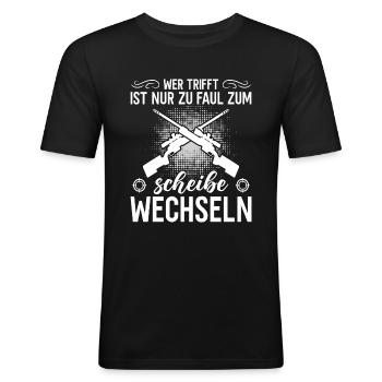 Sportschießen Schießsport Sportschütze - Männer Slim Fit T-Shirt - Schwarz - Vorne - Nik (191cm)