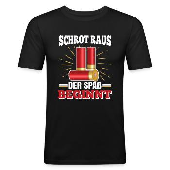 Tontaubenschießen Wurfscheibenschießen - Männer Slim Fit T-Shirt - Schwarz - Vorne - Nik (191cm)