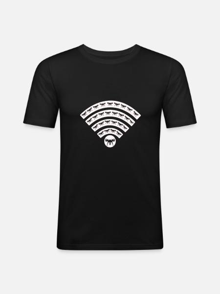 Quadrocopter FPV Drohne Drohnenflieger - Männer Slim Fit T-Shirt - Schwarz