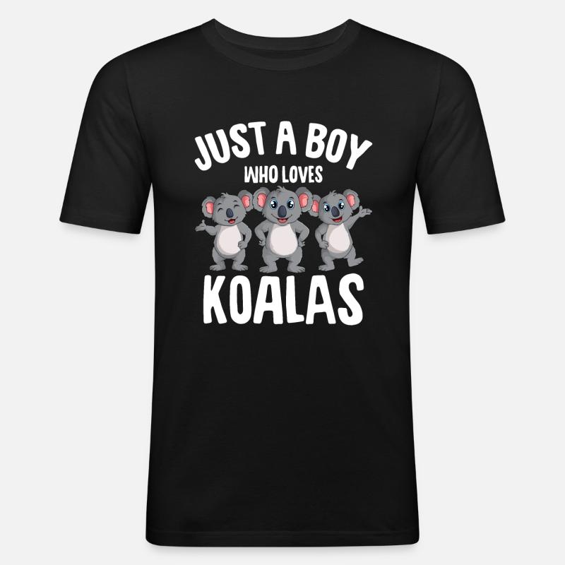 Koala Junge - Männer Slim Fit T-Shirt - Schwarz
