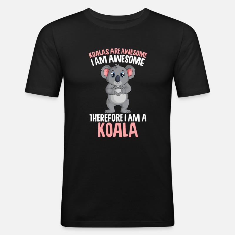 Koala - Männer Slim Fit T-Shirt - Schwarz