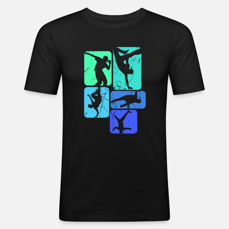 Breakdance breakdancer breakdancing kids boys - Men's Slim Fit T-Shirt - black
