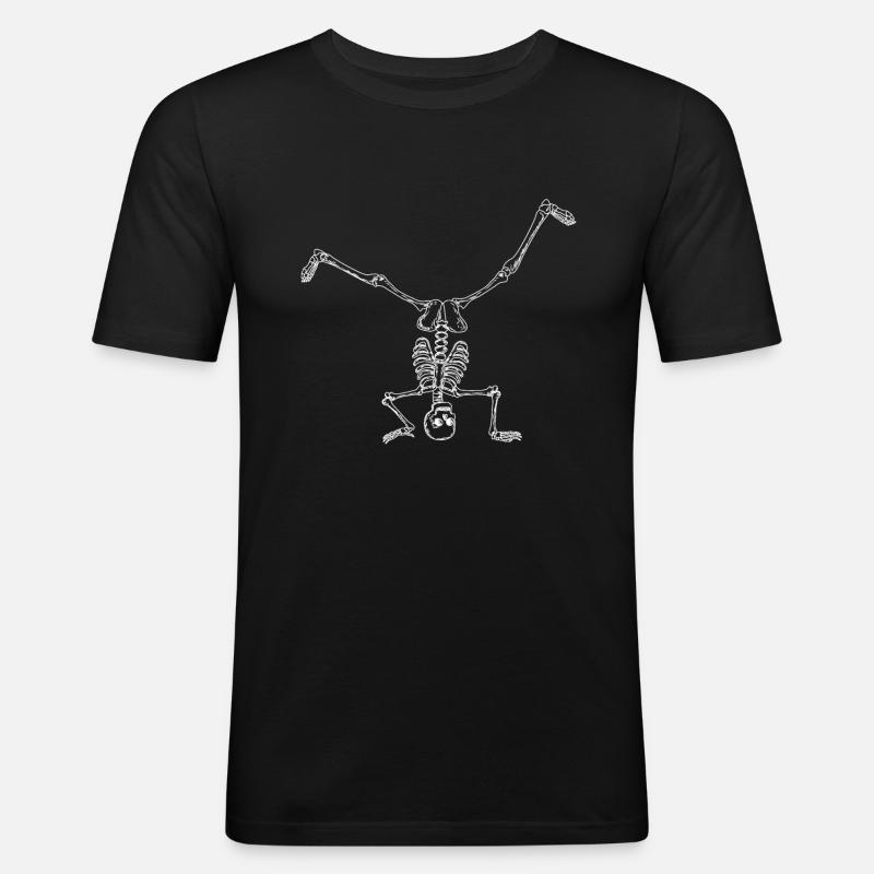 Breakdance breakdancer breakdance squelette - T-shirt près du corps Homme - noir