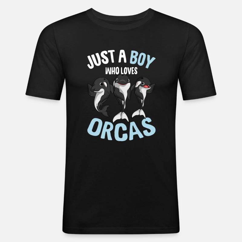 Orca Junge - Männer Slim Fit T-Shirt - Schwarz