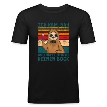 Kellner Bedienung - Männer Slim Fit T-Shirt - Schwarz - Vorne - Nik (191cm)