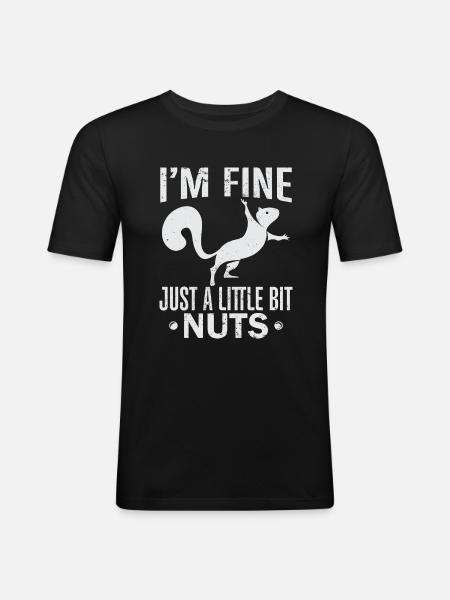 Squirrel Shadow - Männer Slim Fit T-Shirt - Schwarz