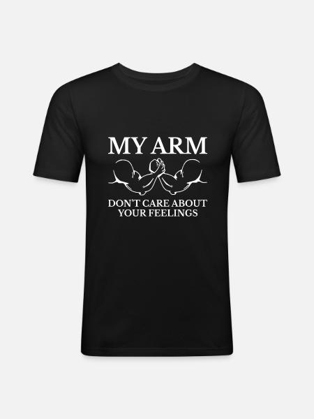 Armdrücken Armwrestler - Männer Slim Fit T-Shirt - Schwarz