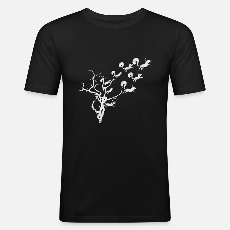 Squirrel Shadow - Männer Slim Fit T-Shirt - Schwarz