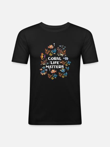 Aquarianer Aquarium - Männer Slim Fit T-Shirt - Schwarz