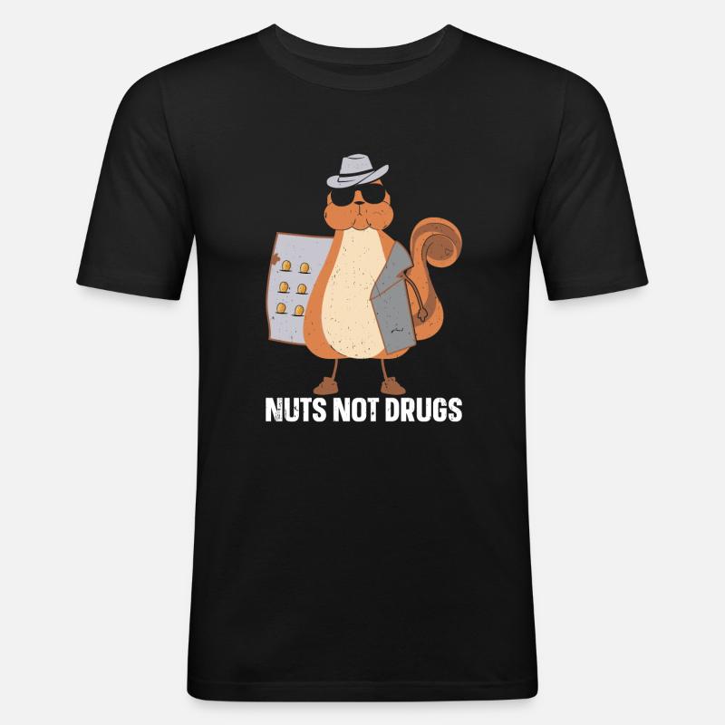 Squirrel Shadow - Männer Slim Fit T-Shirt - Schwarz