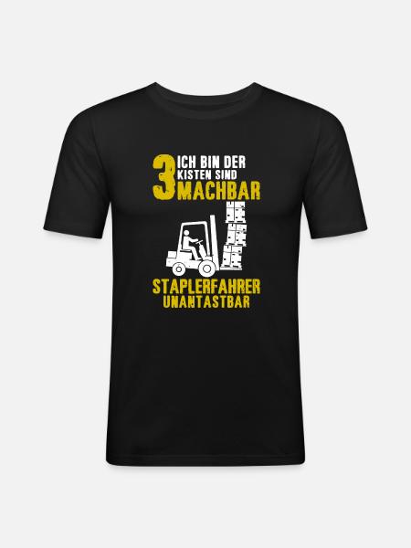 Staplerfahrer Lagerist Gabelstaplerfahrer - Männer Slim Fit T-Shirt - Schwarz