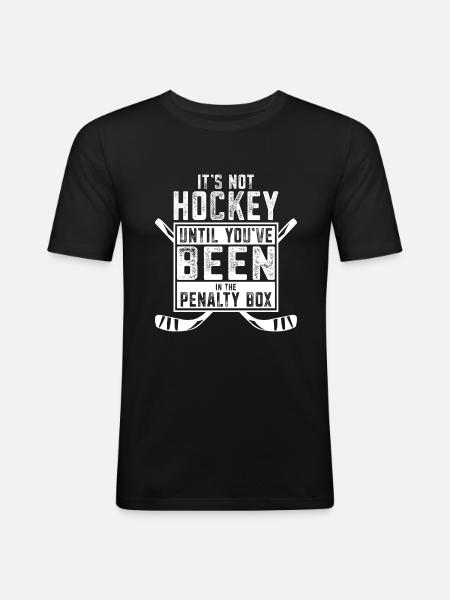 Ice hockey spieler - Männer Slim Fit T-Shirt - Schwarz