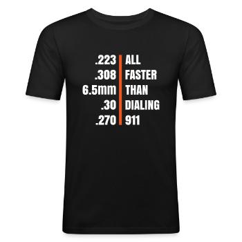 Tireur à la carabine tir à longue distance - T-shirt près du corps Homme - noir - Devant - Nik (191cm)