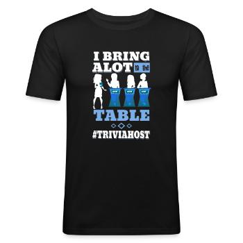 Brettspiel Nacht Gastgeber Trivia Night - Männer Slim Fit T-Shirt - Schwarz - Vorne - Nik (191cm)