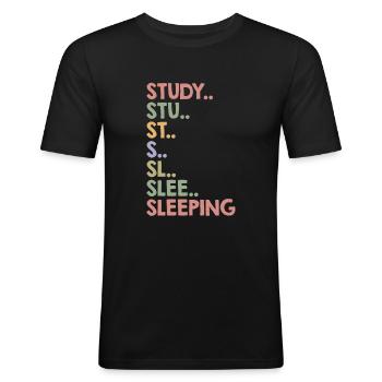 Funny college student study - Men's Slim Fit T-Shirt - black - Front - Nik (191cm)