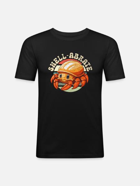Cute Hermit Crab Crab Crustaceans - Men's Slim Fit T-Shirt - black