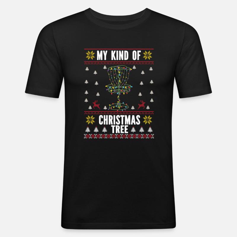 Disc golf - Männer Slim Fit T-Shirt - Schwarz