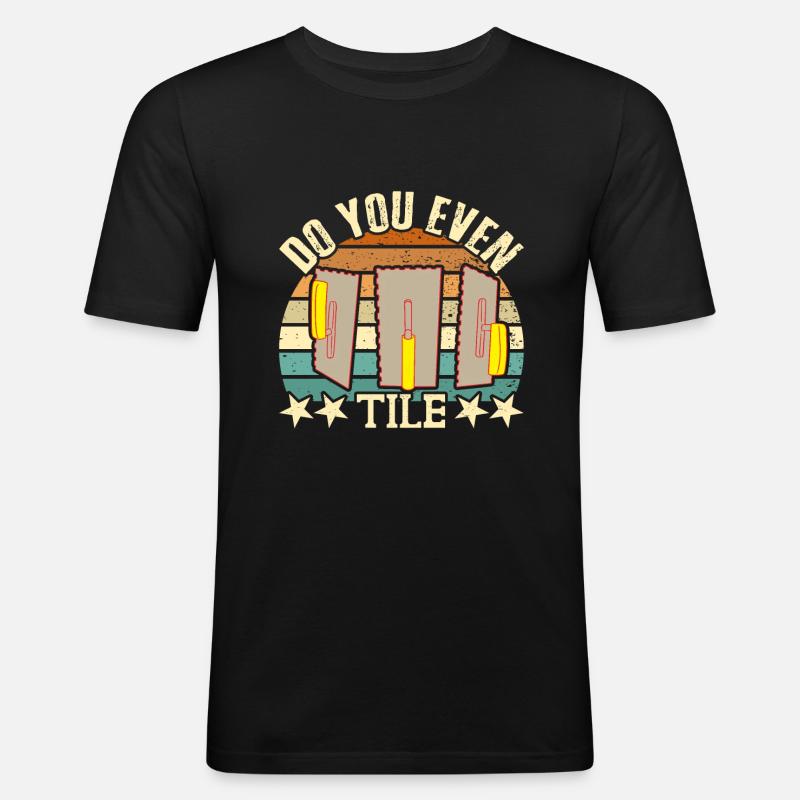Beruf Bester Fliesenleger Geschenk-Idee - Männer Slim Fit T-Shirt - Schwarz