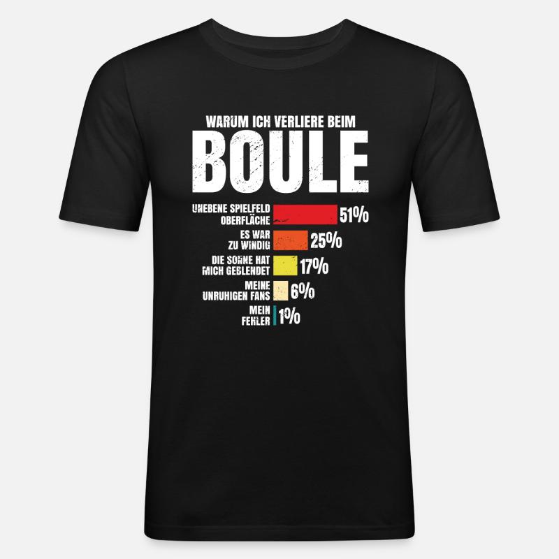 Boule Petanque - Männer Slim Fit T-Shirt - Schwarz