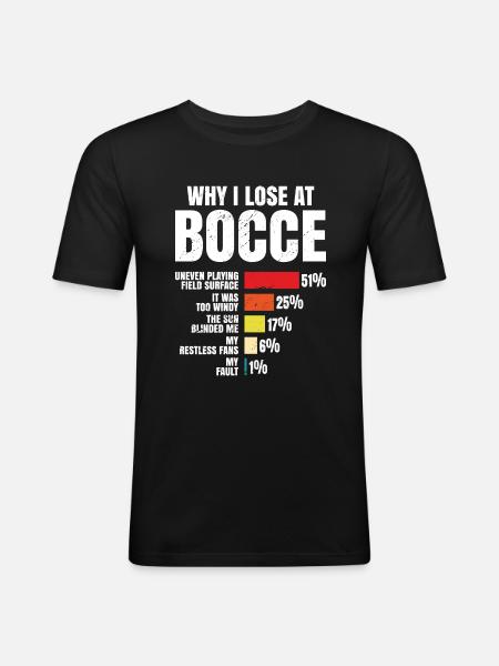 Boule Petanque - Männer Slim Fit T-Shirt - Schwarz