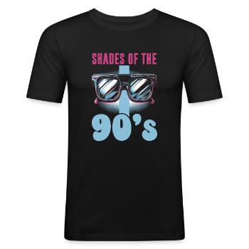 90er-jahre-musikliebhaber, 90er-jahre, - Männer Slim Fit T-Shirt - Schwarz - Vorne - Nik (191cm)