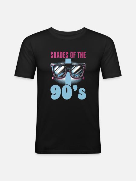 90s Music Lover, 90s, - Men's Slim Fit T-Shirt - black